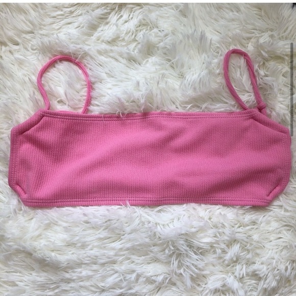 New Medium Ribbed Pink Bikini Top & Bottom Set - Picture 5 of 7